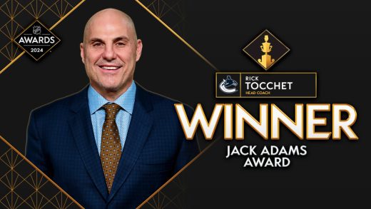 Rick Tocchet of the Vancouver Canucks wins the Jack Adams Award in the 2024 NHL Awards tracker.